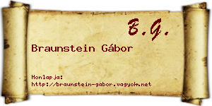 Braunstein Gábor névjegykártya